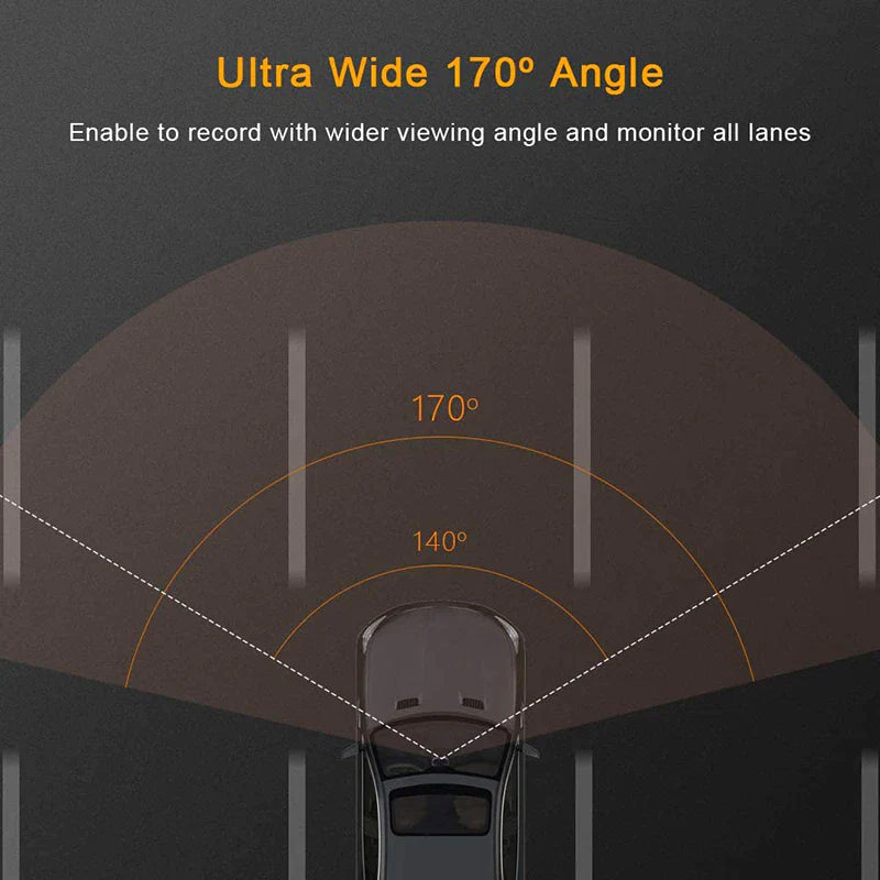 Touch Screen Dash Cam 4" 1080P Dual Lens Car DVR Recorder Front and Rear Camera