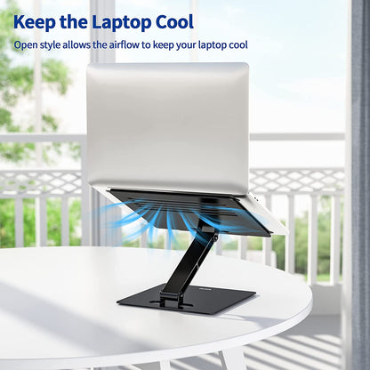 Besign LSX5 Aluminum Computer Stand, Ergonomic Adjustable Notebook Riser Holder Compatible with Air, Pro, Dell, HP, Lenovo More 10-14" Laptops (Black)